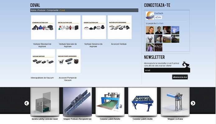 Magazin, site de prezentare, servicii pneumatica - Evo-tech - layout, categorii produse.jpg